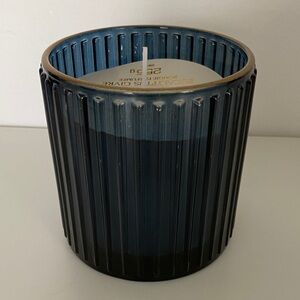 Frosted Eucalyptus Candle in Blue Glass Candle Holder